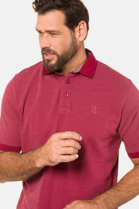 Contrast Collar Pique Knit Cotton Polo Shirt