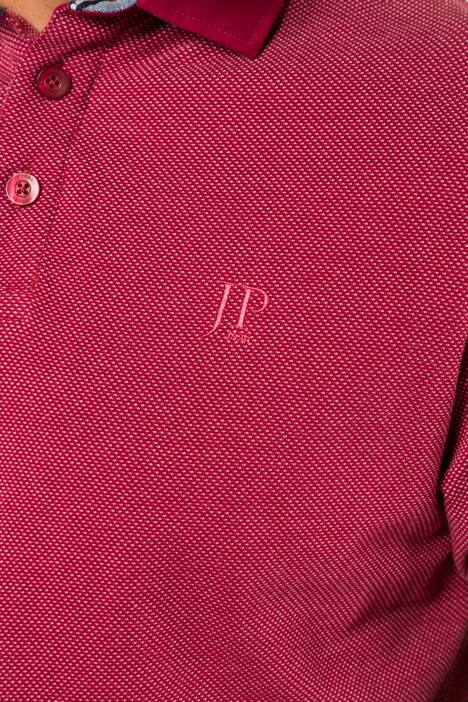 Contrast Collar Pique Knit Cotton Polo Shirt