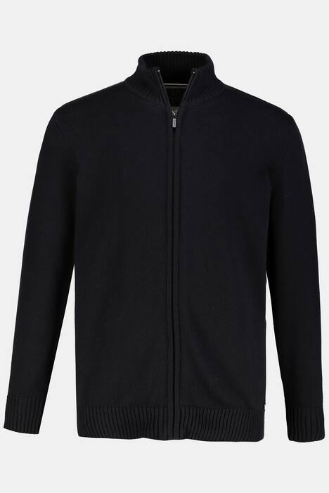 Strickjacke, Stehkragen, Rippbündchen