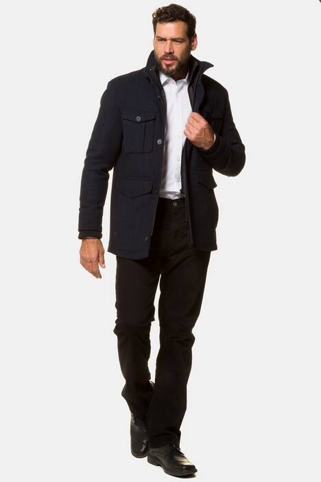 Jacke, Wollmix, Stepp-Einsatz, Steppfutter