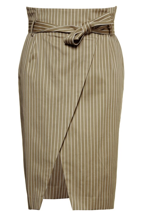 Stripe Wrap High Waist Pencil Skirt