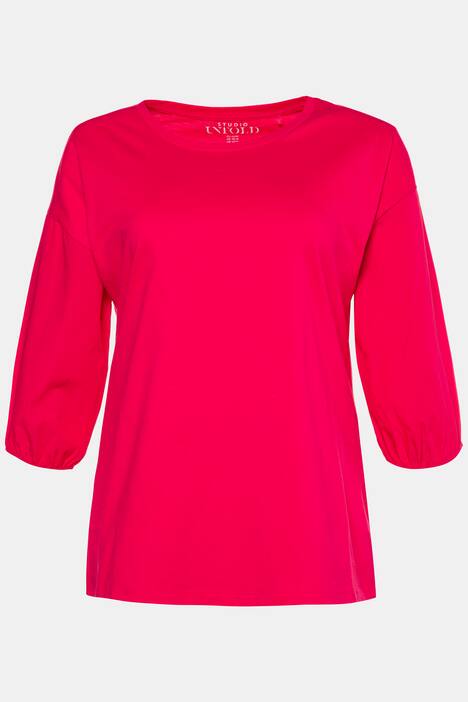 Balloon Sleeve Round Neck Drop Shoulder Tee