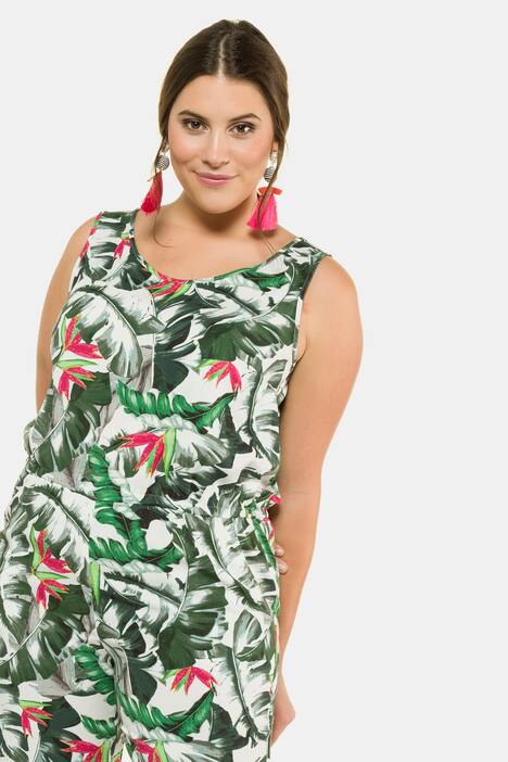 Overall, Jumpsuit, Einteiler, Dschungelmuster, ärmellos