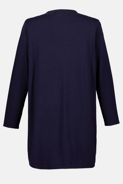 Cardigan, offene, lange Form, Schalkragen, Glanzpunkte