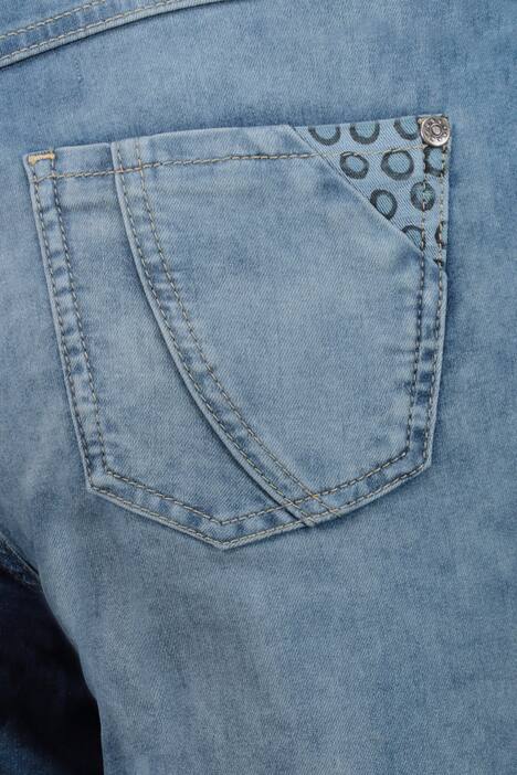 Jeans Tina, gerader Schnitt, Vintage-Tupfen