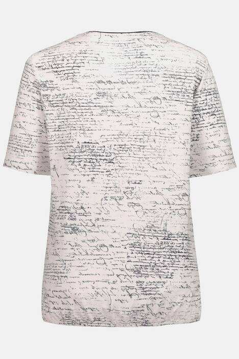T-Shirt, Schriftmuster, Relaxed, Paspel, elastischer Saum