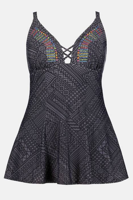 Badekleid, Ethnomuster, Stickerei, Softcups
