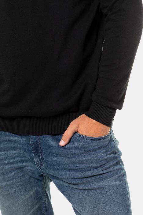 Sweater, merino woll blend, v-neck, ribbed cuffs