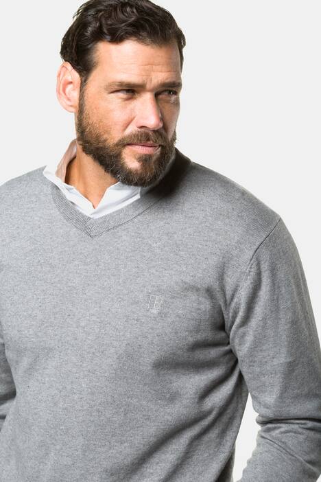 Pullover, Merino-Wollmix, V-Ausschnitt, Rippbündchen