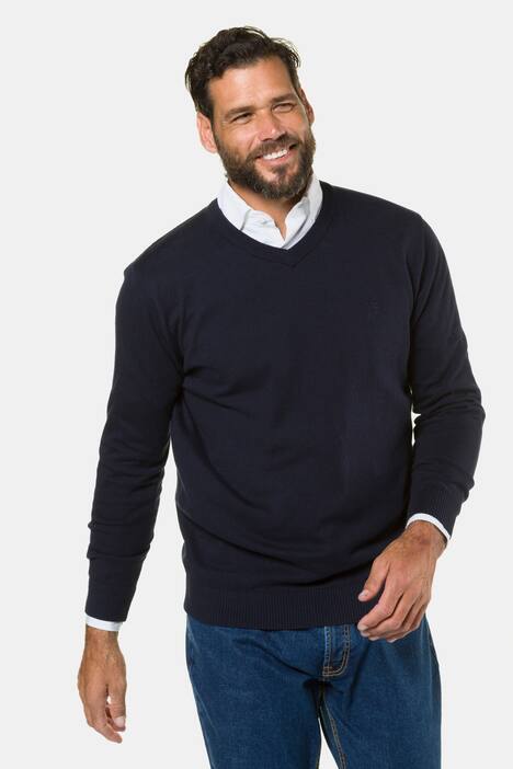 Pullover, Merino-Wollmix, V-Ausschnitt, Rippbündchen