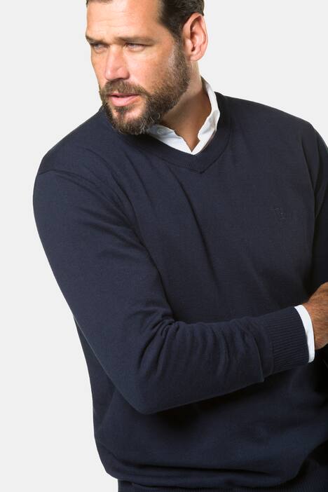 Pullover, Merino-Wollmix, V-Ausschnitt, Rippbündchen