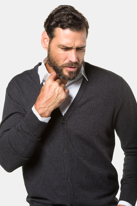 Strickjacke, Merino-Wollmix, Rippbündchen