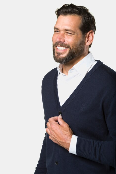 Cardigan, merino wool blend, v-neck, ribbed cuffs
