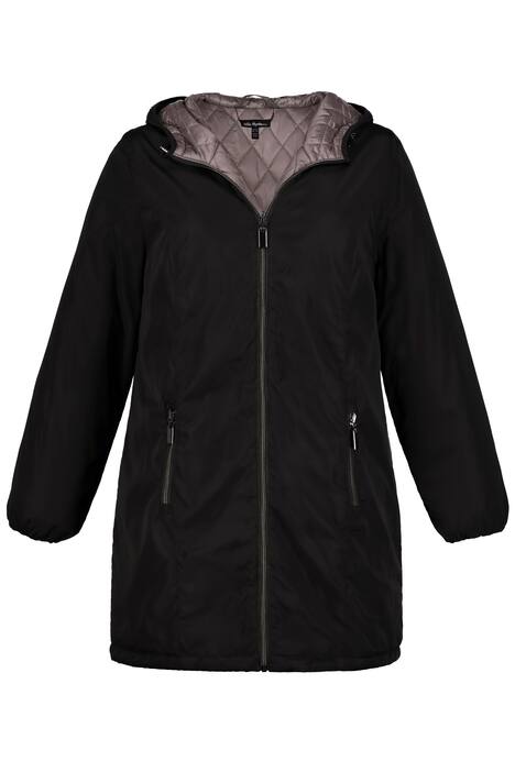 Reversible Quilted Parka Length Hooded Jacket