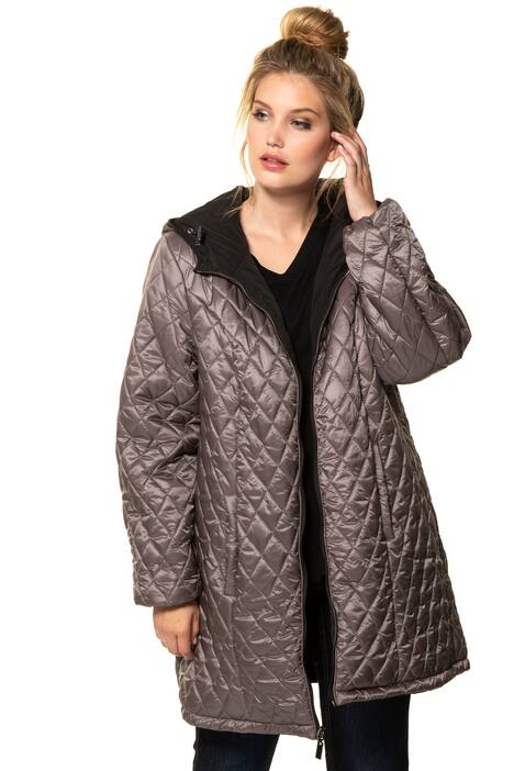 Reversible Quilted Parka Length Hooded Jacket