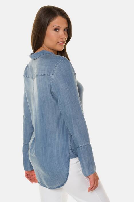 Bluse, Lyocell in Denimoptik, Langarm
