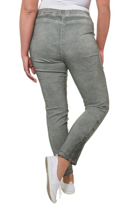 Bengalinhose Sienna, Spitzendetails, schmales Bein