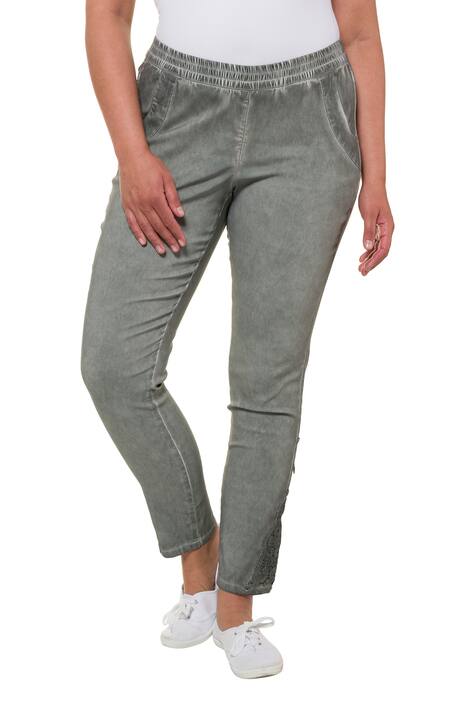 Bengalinhose Sienna, Spitzendetails, schmales Bein
