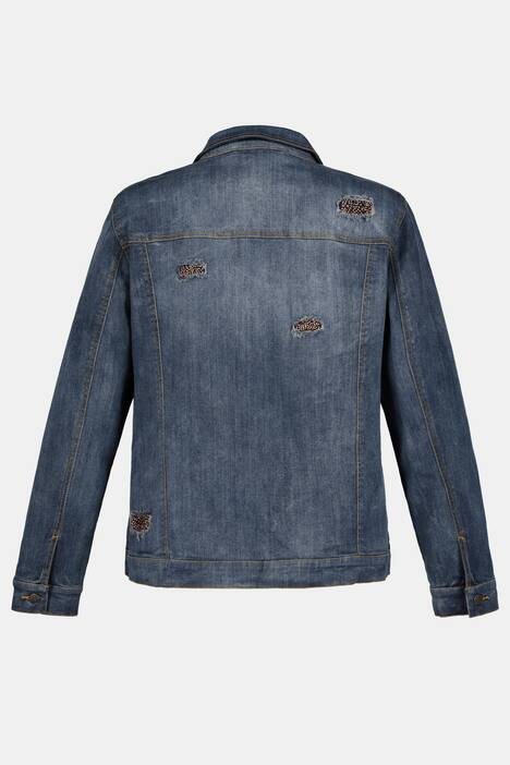 Beaded Inset Destroy Effect Stretch Jean Jacket