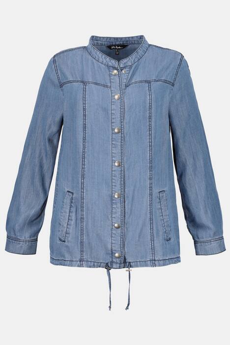 Tencel blouson, regular, opstaande kraag, manchetten
