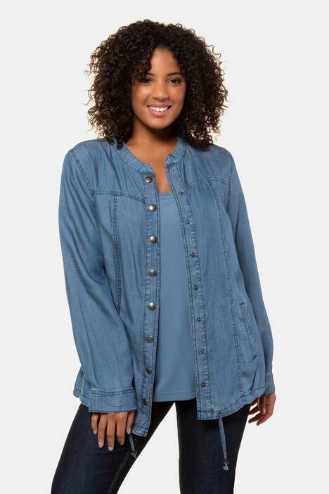 Tencel blouson, regular, opstaande kraag, manchetten