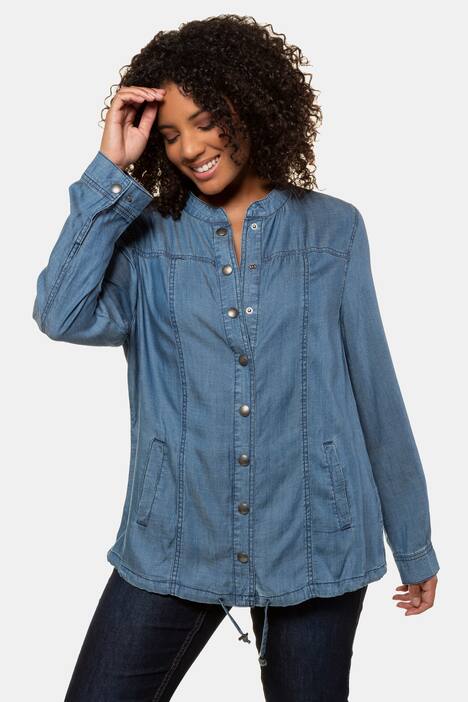 Tencel blouson, regular, opstaande kraag, manchetten