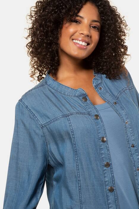 Tencel blouson, regular, opstaande kraag, manchetten