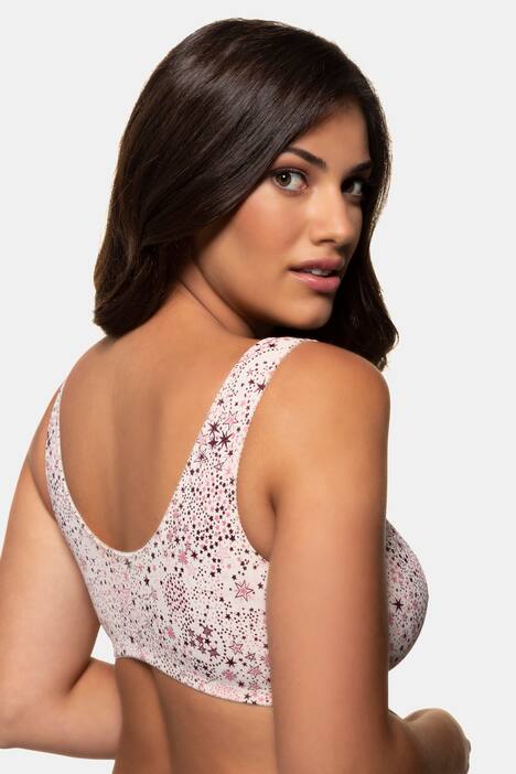 Bustier, 2er-Pack, Sternenmuster/uni, C/D-Cup