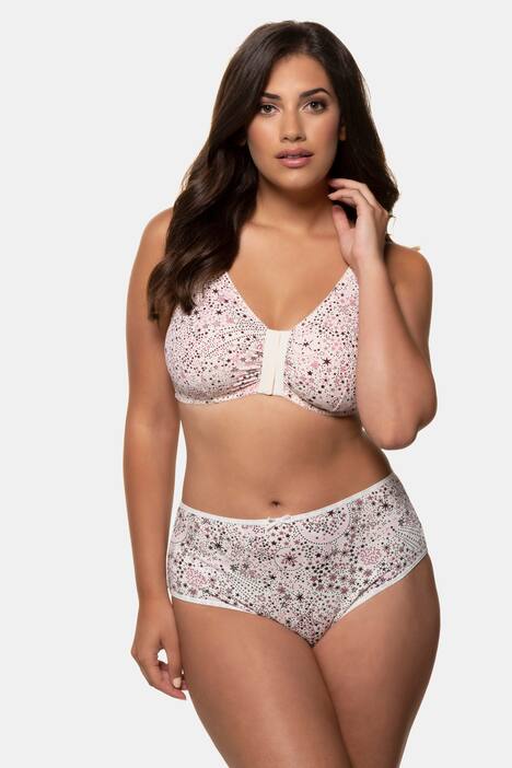 Bustier, 2er-Pack, Sternenmuster/uni, C/D-Cup