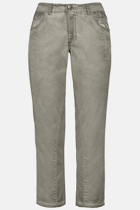 7/8-Hose Tina, Ölfärbung, gerade Form, Spitze