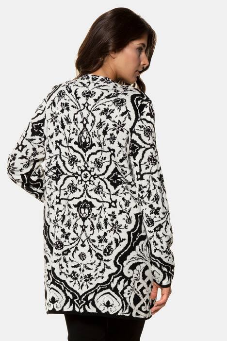 Cardigan, Jacquard-Feinstrick, längere Form, selection