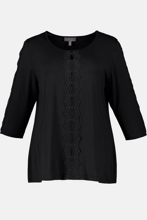 Shirt, transparente Spitzenbänder, Classic, 3/4-Arm
