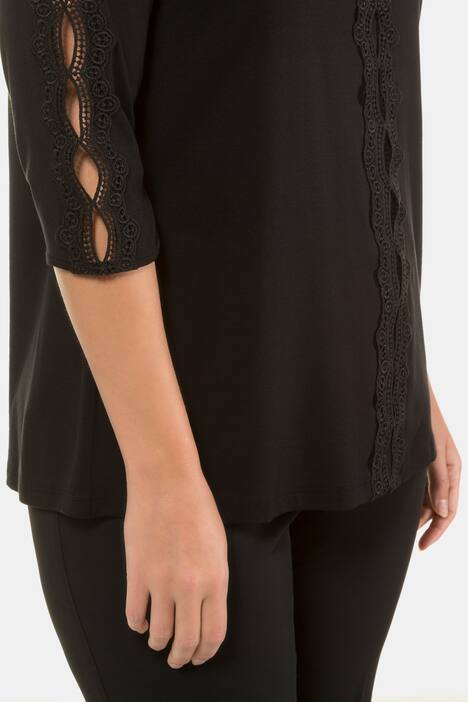 Shirt, transparente Spitzenbänder, Classic, 3/4-Arm