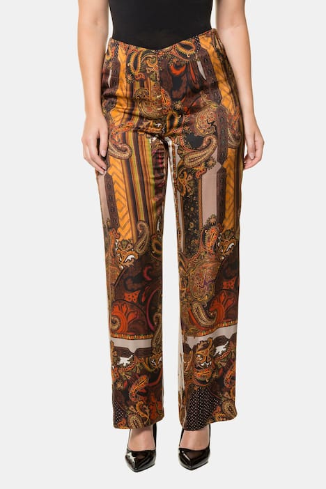 Paisley Stripe Print Marlene Fit Wide Leg Pants