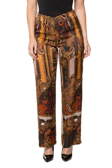 Paisley Stripe Print Marlene Fit Wide Leg Pants