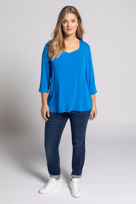Slinkyshirt, Classic, Herzausschnitt, 3/4-Ärmel, Basic
