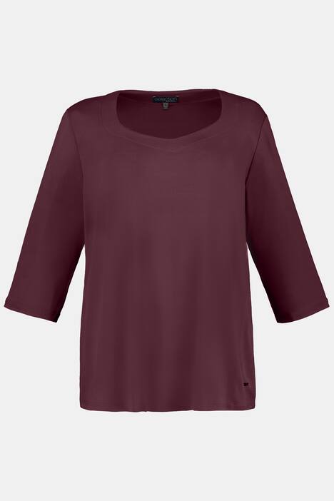 Slinkyshirt, Classic, Herzausschnitt, 3/4-Ärmel, Basic