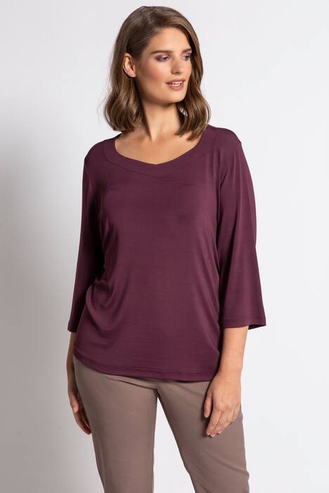 Slinkyshirt, Classic, Herzausschnitt, 3/4-Ärmel, Basic