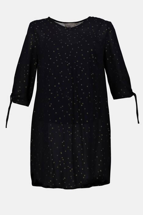 Blouse, lichte A-lijn, dubbellaags, lang model, zijsplitten