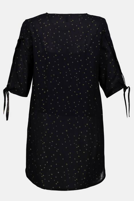 Blouse, lichte A-lijn, dubbellaags, lang model, zijsplitten