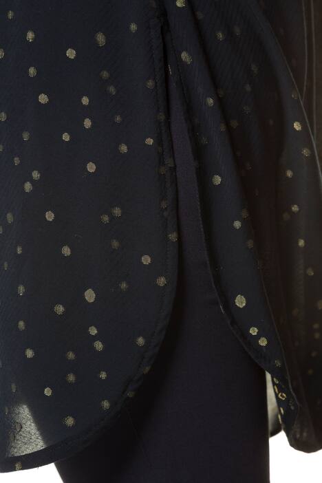 Blouse, lichte A-lijn, dubbellaags, lang model, zijsplitten