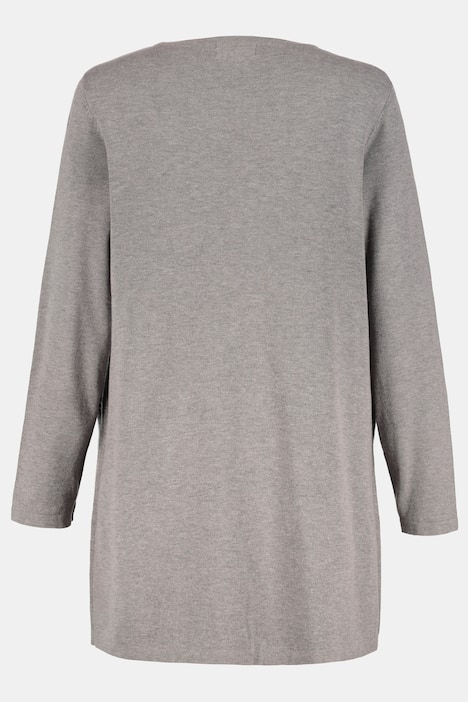 Doubleface Zip Pocket Round Neck Cardigan Sweater