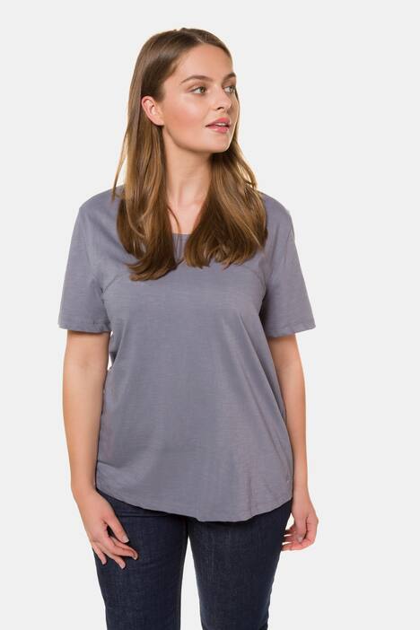 T-Shirt, Ziernaht, Regular, Flammjersey, Biobaumwolle