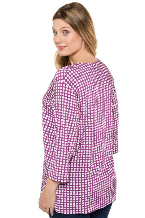 Slinkyshirt, Punktmuster, Relaxed, V-Ausschnitt, 3/4-Arm