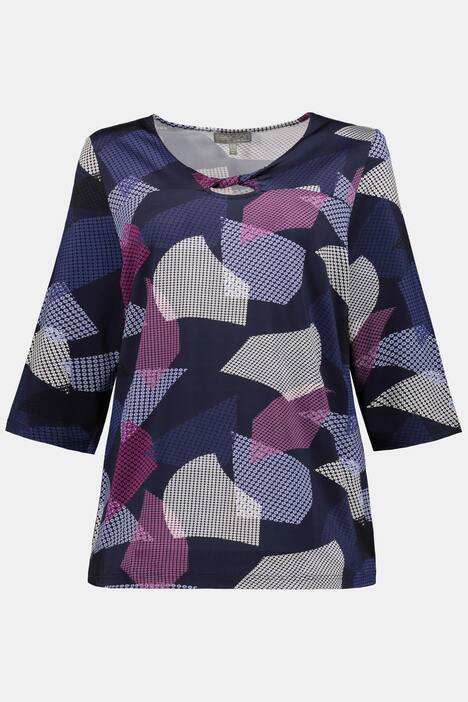 Slinkyshirt, gemustert, Classic, Drapierung, 3/4-Arm