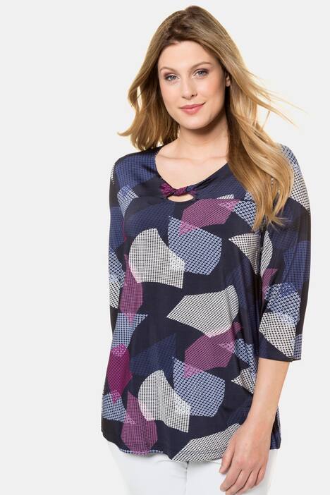 Slinkyshirt, gemustert, Classic, Drapierung, 3/4-Arm
