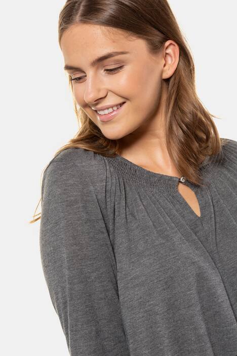 Shirt, Smok-Ausschnitt, Classic, Biobaumwolle