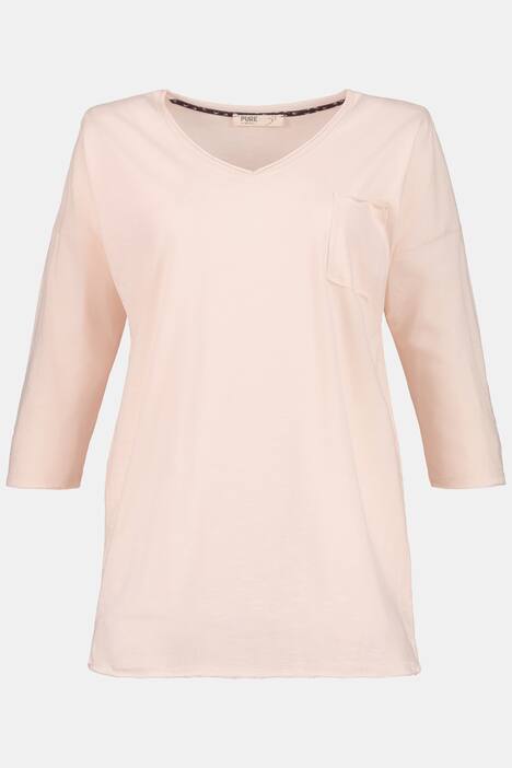 Eco Cotton Slub Yarn Pocket V-Neck Knit Tee