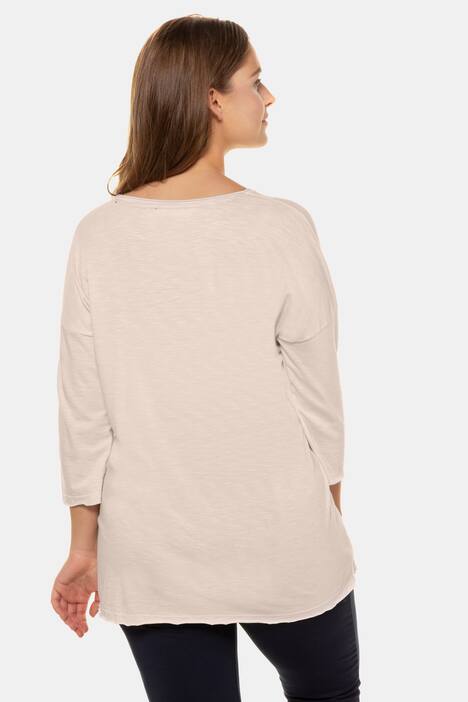 Eco Cotton Slub Yarn Pocket V-Neck Knit Tee