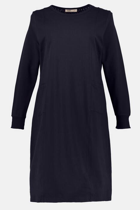 Eco Cotton Seam Detail Round Neck Knit Dress